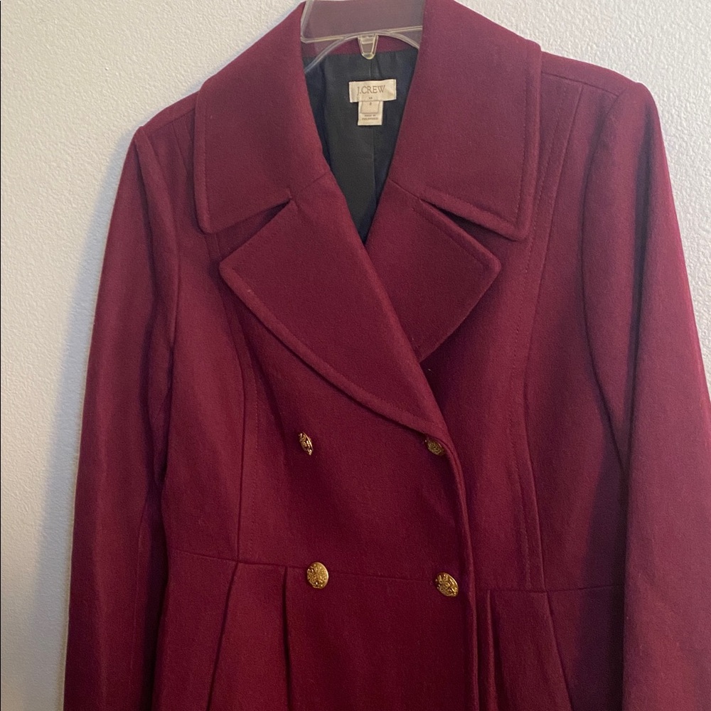 JCREW Double Breast Elegant Maroon Pea Coat - Picture 4 of 6